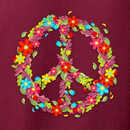 Peace symbol červené květiny