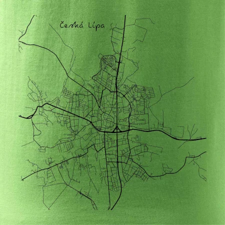 Česká Lípa - Mapa černobílá