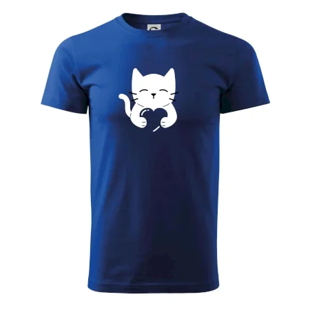 Kočka drží srdce