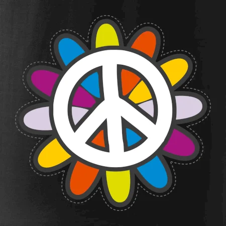 Peace symbol s kreslenou květinou