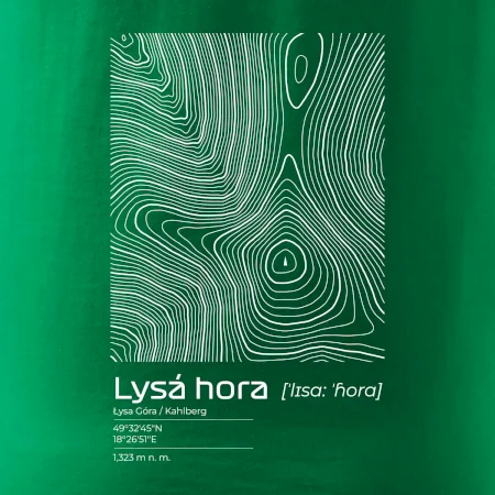 Lysá hora - vrstevnice v obdélníku