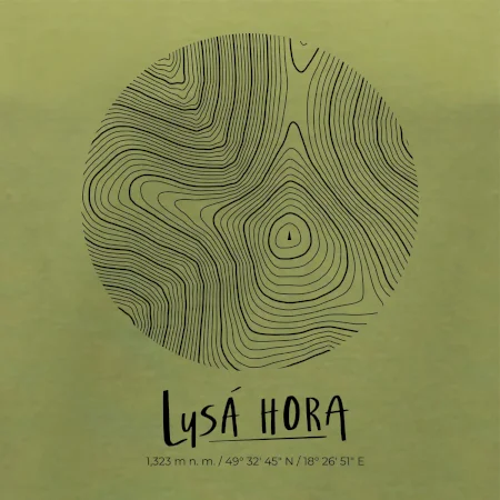 Lysá hora - vrstevnice v kruhu