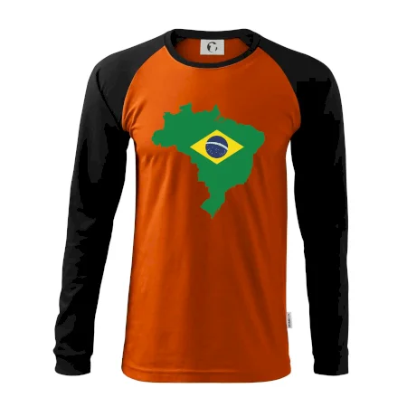 Brazílie vlajka v mapě