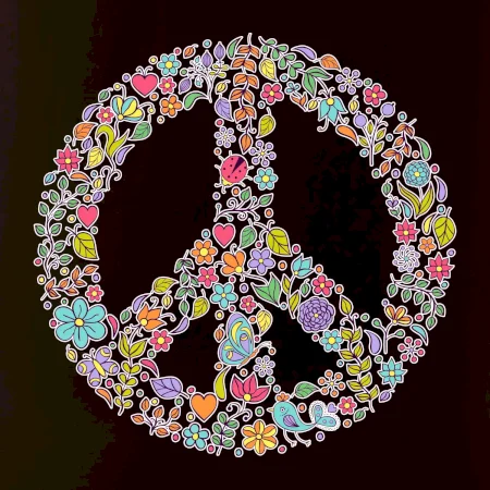 Peace symbol lístečky