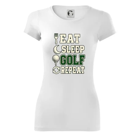 Eat sleep golf repeat typografie