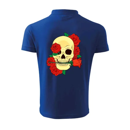 Lebka držící růži