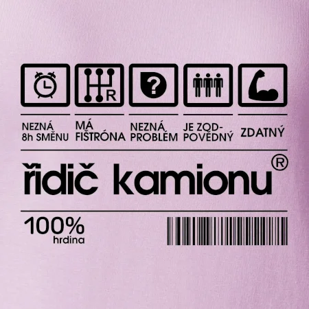 Čárový kód řidič kamionu