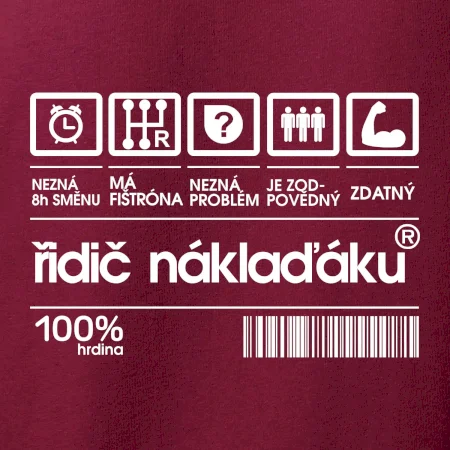 Čárový kód řidič náklaďáku