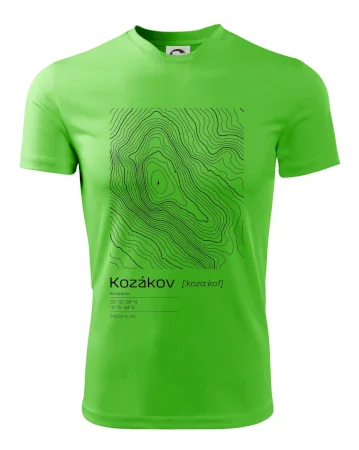 Kozákov - vrstevnice v obdélníku