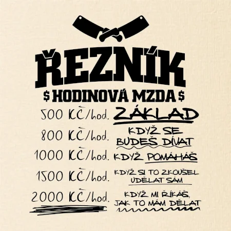 Hodinová mzda řezník