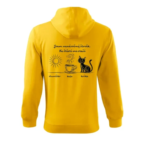 Jsem nenáročný člověk. Ke štěstí mi stačí sluníčko kafe kočka