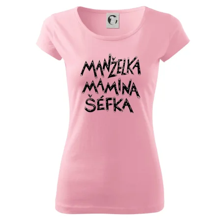 Manželka mamina šéfka - nápis štětkou (Pecka design)