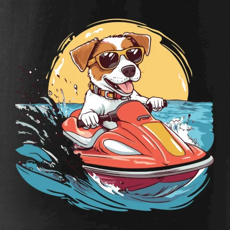 Jack russell teriér na vodním skútru