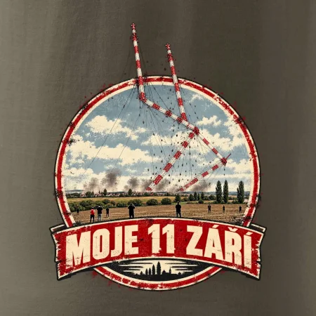 Liblice B bortící se věže moje 11 září retro odznak
