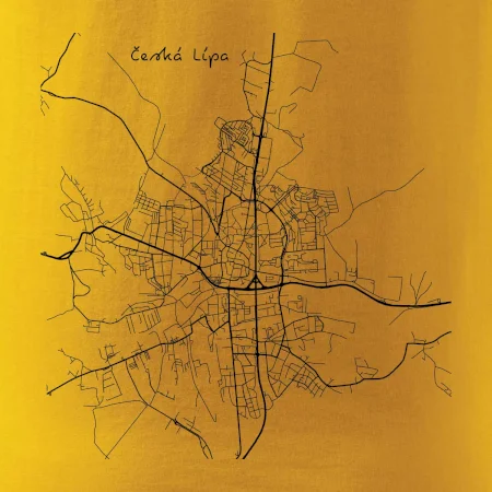 Česká Lípa - Mapa černobílá