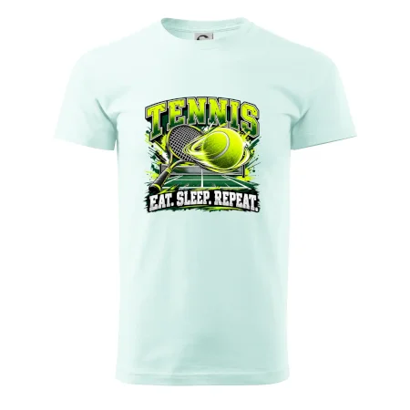 Tenisová raketa a míček eat sleep repeat