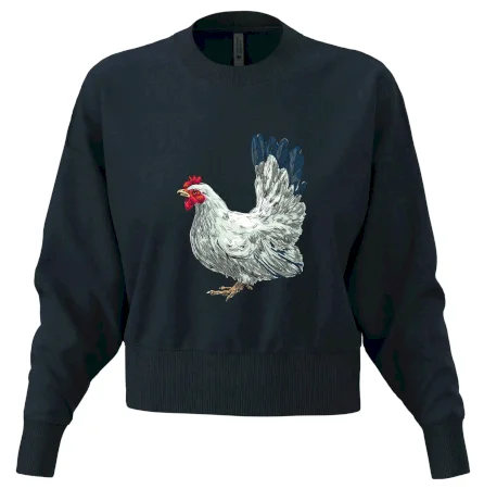 Slepice kreslená bílá
