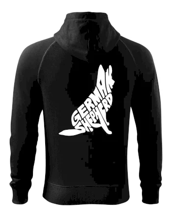 Německý ovčák sedící napis