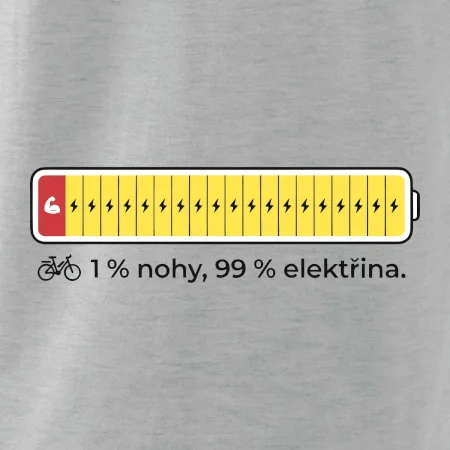 1 % nohy, 99 % elektřina