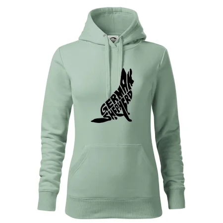Německý ovčák sedící napis