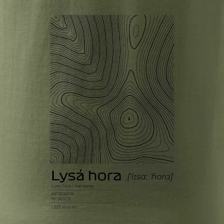 Lysá hora - vrstevnice v obdélníku