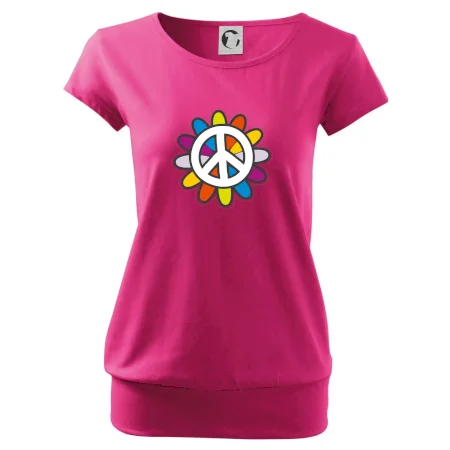 Peace symbol s kreslenou květinou