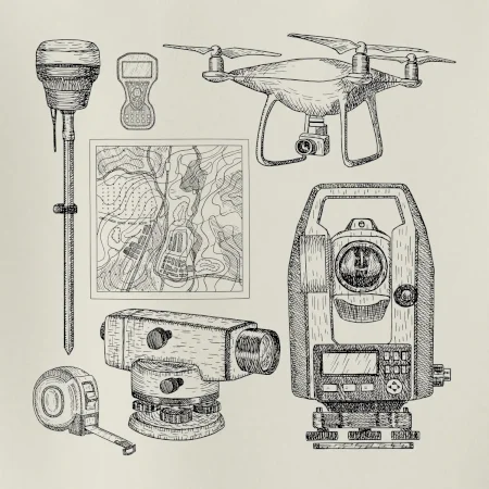 Geodet teodolit dron