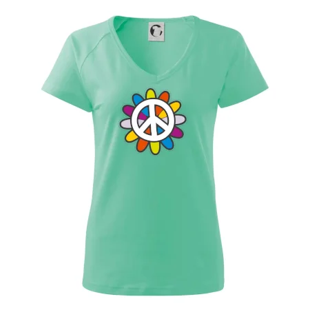 Peace symbol s kreslenou květinou
