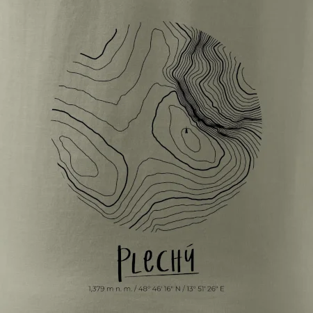 Plechý - vrstevnice v kruhu