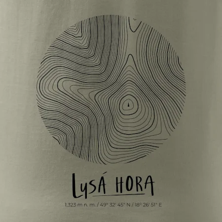 Lysá hora - vrstevnice v kruhu