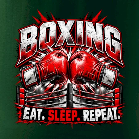 Boxerské rukavice v ringu eat sleep repeat