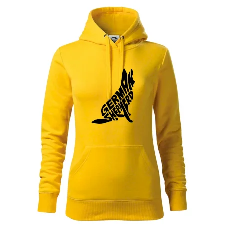 Německý ovčák sedící napis