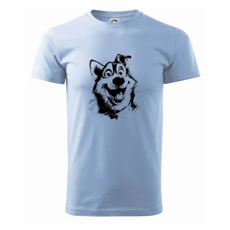 Černobílá karikatura husky