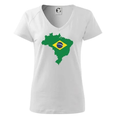 Brazílie vlajka v mapě