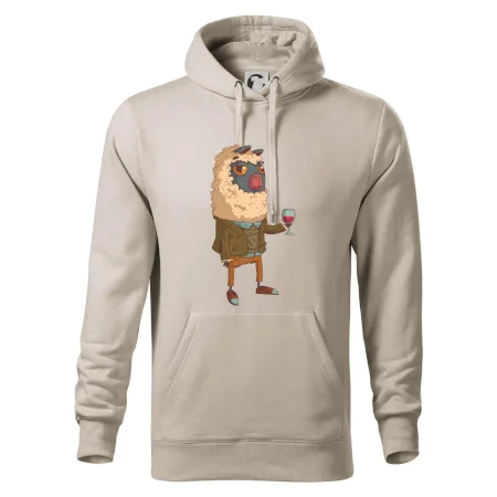 Alpaka s vínem muž