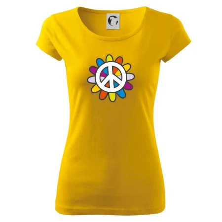 Peace symbol s kreslenou květinou