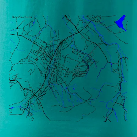 Kopřivnice - Mapa s vodními toky