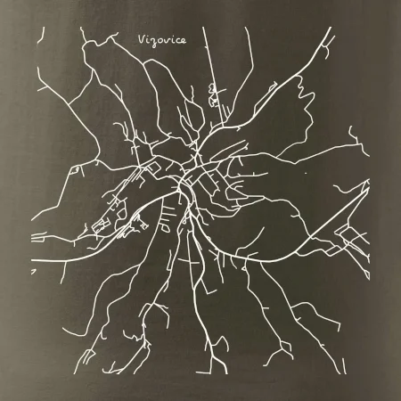 Černobílá mapa Vizovice