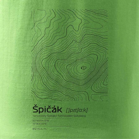 Špičák - vrstevnice v obdélníku
