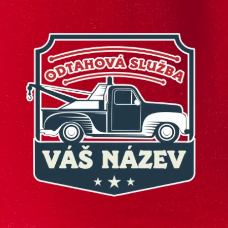 Odtahová služba - erb - červený nápis