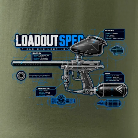 Technický výkres loadout spec paintball