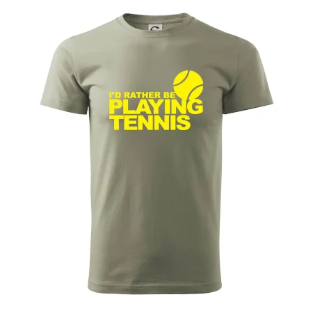 Playing tennis