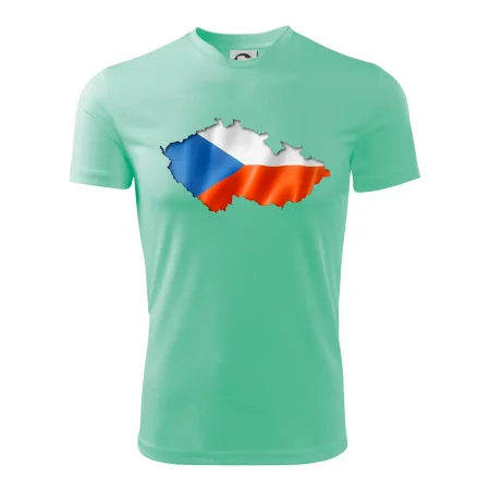 Česká vlajka v obrysu republiky