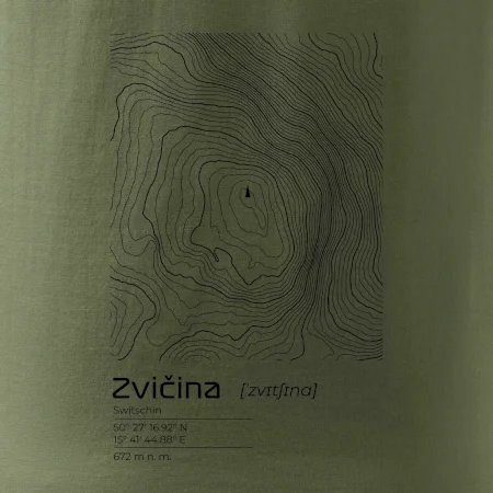 Zvičina - vrstevnice v obdélníku