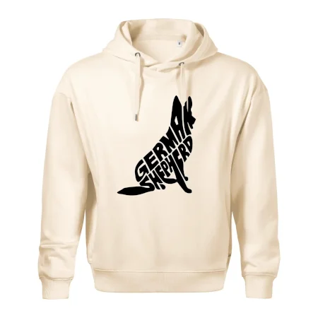 Německý ovčák sedící napis
