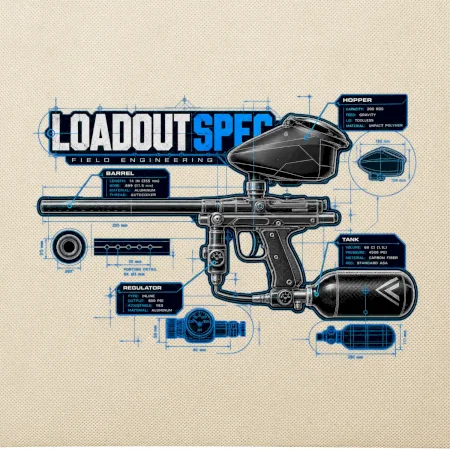 Technický výkres loadout spec paintball