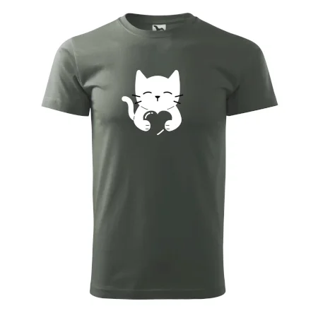 Kočka drží srdce