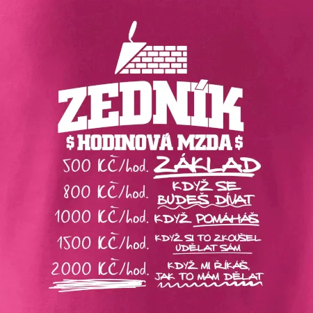 Hodinová mzda zedník
