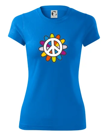 Peace symbol s kreslenou květinou
