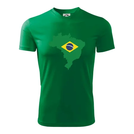 Brazílie vlajka v mapě